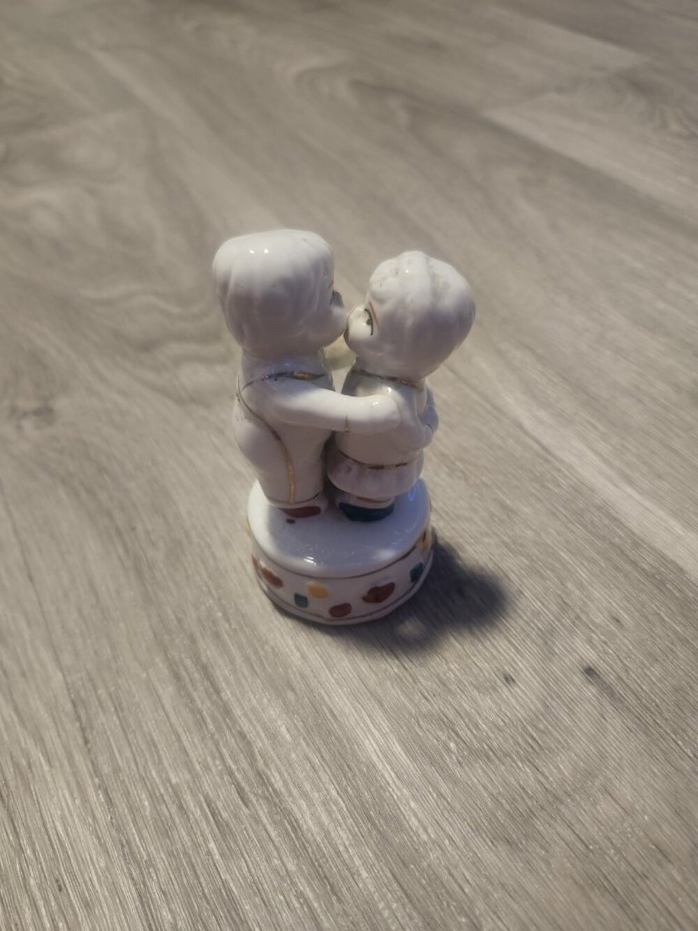 Vintage Japan Porcelain Kissing Couple Figurine Mid Century Sweethearts Decor